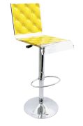 Tabouret de bar réglable acrylique Capiton jaune - Acrila