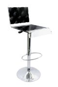Tabouret de bar réglable acrylique Capiton noir - Acrila