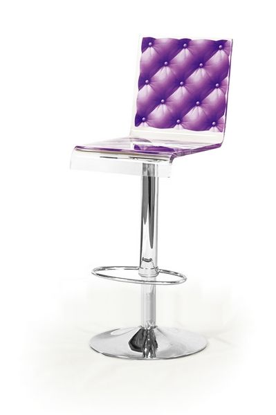 Tabouret de bar réglable acrylique Capiton violet