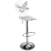 Tabouret de bar réglable acrylique Plume blanche - Acrila