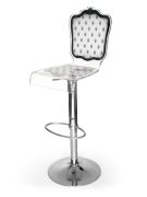 Tabouret réglable acrylique Charleston blanc pied métal - Acrila