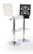 Tabouret réglable acrylique Grand soir blanc pied métal - Acrila