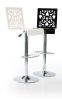 Tabouret réglable acrylique Grand soir blanc pied métal