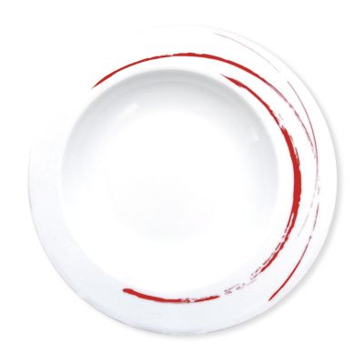Assiette creuse ronde porcelaine Gousto rouge