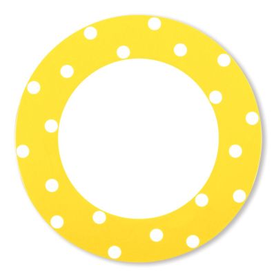 Assiette plate ronde porcelaine Freshness Dots jaune