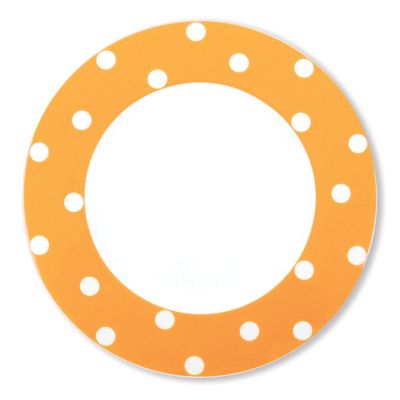 Assiette plate ronde porcelaine Freshness Dots orange