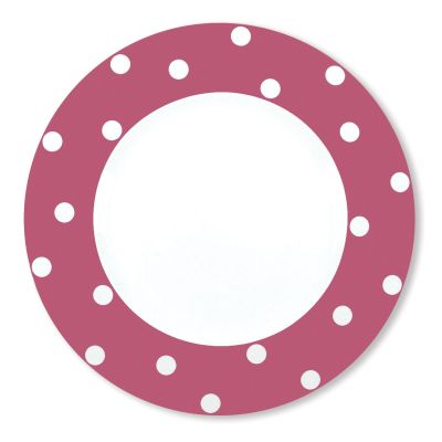 Assiette plate ronde porcelaine Freshness Dots prune