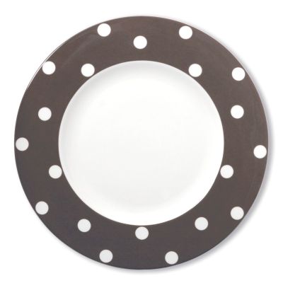 Assiette plate ronde porcelaine Freshness Dots vison