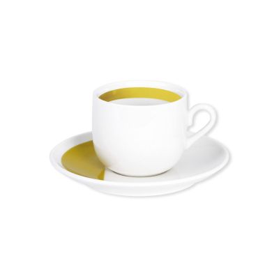 Tasse à café porcelaine Louison jaune