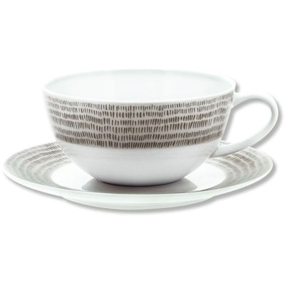 Tasse à thé Daya gris 25 cL en porcelaine