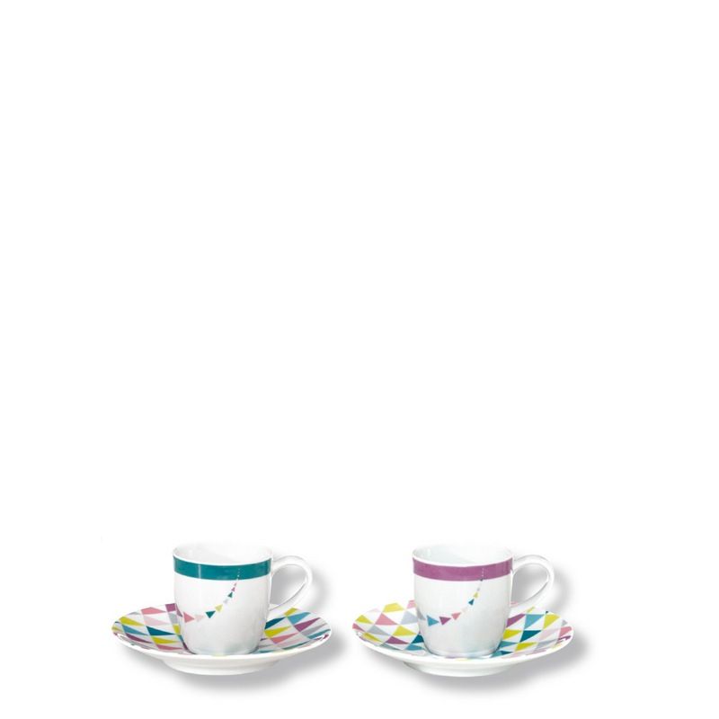 Tasses à café porcelaine Nuance couleurs assorties boîte de 6
