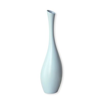 Vase céramique allongé bleu pastel Nadar Ht.60 cm