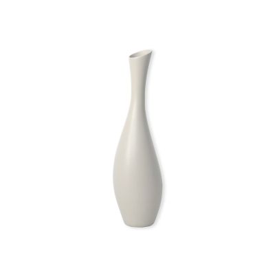 Vase céramique allongé gris ficelle Nadar Ht.40 cm