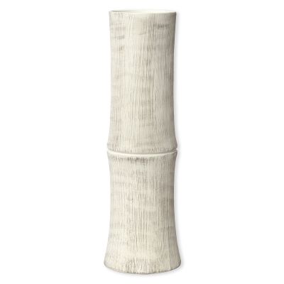 Vase céramique forme bambou blanc usé Bambou Ht.40 cm