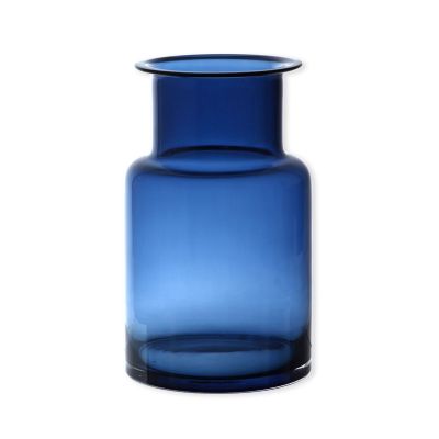 Vase en verre bleu marine forme bouteille Pacific Ht.25 cm