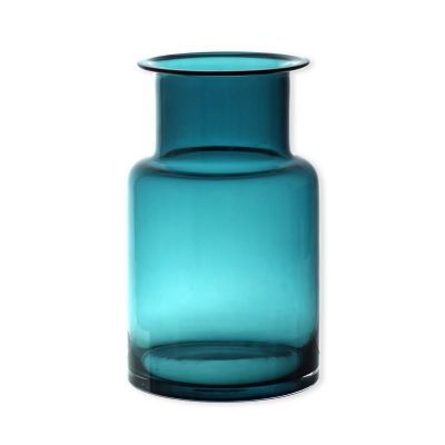 Vase en verre turquoise forme bouteille Pacific Ht.25 cm
