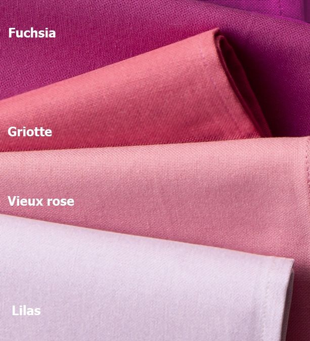 Nappe unie Les fruités / vieux rose carrée 180x180 - Coucke