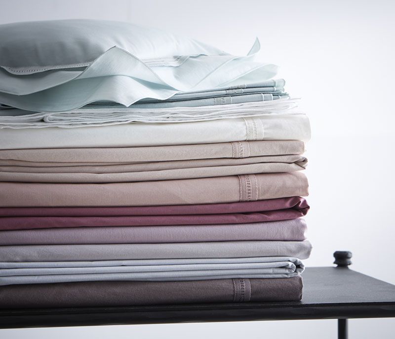 Drap housse Point du Jour Brume percale 140x190 - Nina Ricci Maison