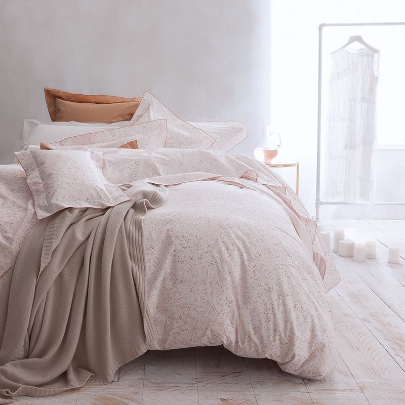 Taie d'oreiller Point du Jour Perle percale 65x65 - Nina Ricci Maison