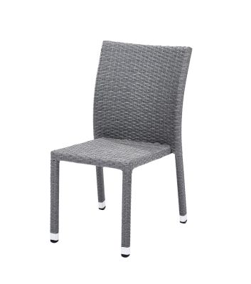 Chaise de jardin Wicker tressé gris