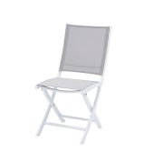 Chaise de jardin aluminium et textilène blanc gris clair Whitestar - Wilsa Garden