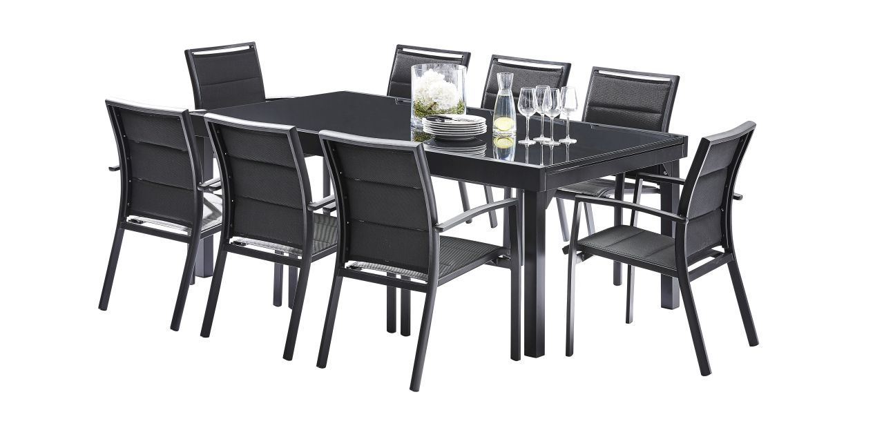 De Jardin 8 Salon Places Textilène Noir Modulo QrxshotdCB