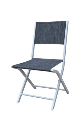 Set de 2 chaises Modulo en aluminium coloris blanc/chiné