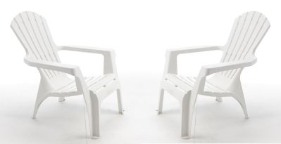 Set de 2 fauteuils de jardin Adirondack blanc