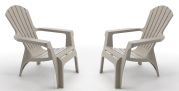 Set de 2 fauteuils de jardin Adirondack taupe - Wilsa Garden