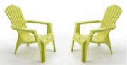Set de 2 fauteuils de jardin Adirondack vert anis - Wilsa Garden