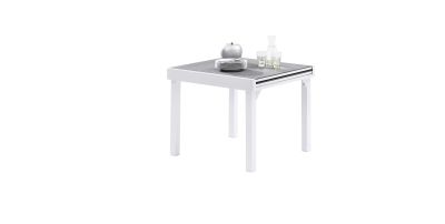 Table de jardin Modulo Stone Blanc 4/8 places 76x90x90/180 cm