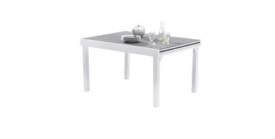 Table de jardin Modulo Stone Blanc 6/10 places 76x105x135/270 cm