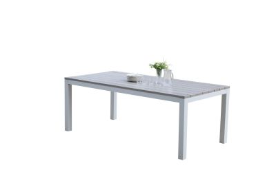 Table de jardin Tampa aluminium coloris blanc 8 places