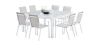 salon de jardin Whitestar blanc/gris clair Table 8/12 places+ 8 fauteuils