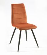 Chaise Isis pieds métal/velours orange