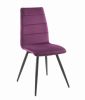 Chaise Isis pieds métal/velours violet