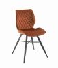 Chaise Romy pieds métal/velours orange