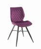 Chaise Romy pieds métal/velours violet