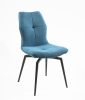 Chaise Wendy pieds métal/polyester bleu