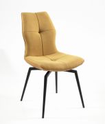 Chaise Wendy pieds métal/polyester jaune