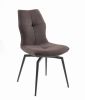 Chaise Wendy pieds métal/polyester marron