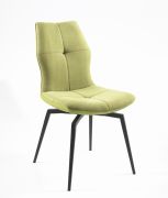 Chaise Wendy pieds métal/polyester vert