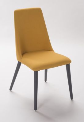 Chaise tissu structure hévéa Vero jaune