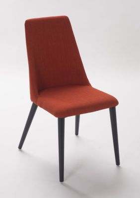 Chaise tissu structure hévéa Vero rouge