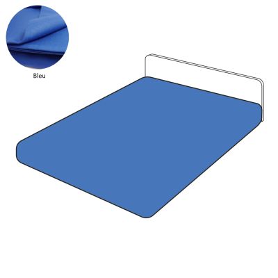 Drap housse lin 105 fils/cm² uni Bleu 180x200
