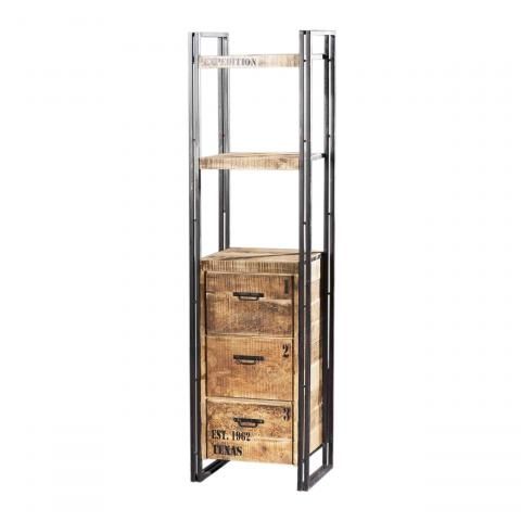 Etagère Métal Et Bois Factory 3 Tiroirs Et étagères Mobilier