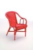 Fauteuil rotin Crapaud rouge corail