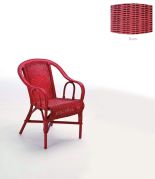 Fauteuil rotin Crapaud rouge rubis