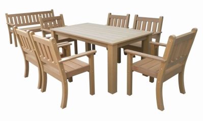 Salon De Jardin Garden Set Resine Aspect Bois Fonce Table 4