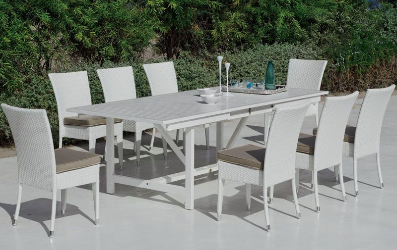 Salon de jardin Hévéa Ceram bois laqué blanc 8 places - Meubles de ... Salon de jardin Hévéa Ceram bois laqué blanc 8 places - Meubles de ...